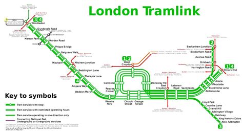 London Tram Map 2023, Stops And Lines - Winterville