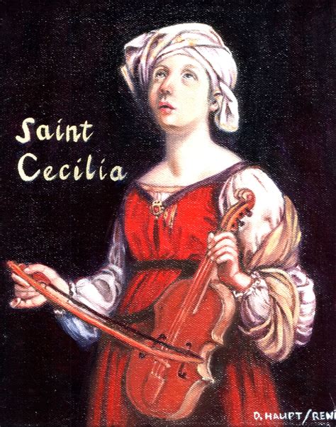 Saint Cecilia, Patron Saint of Music and Musicians - Oil on Canvas, in ...