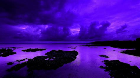 Purple Beach With Cloudy Sky During Sunset HD Purple Wallpapers | HD ...