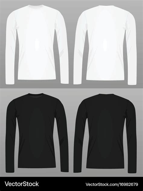 Long sleeve t shirt template Royalty Free Vector Image