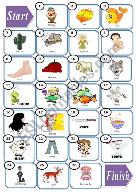 Game "Plural form" - ESL worksheet by papashka12