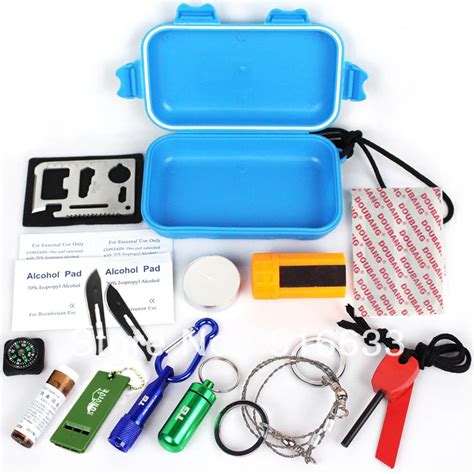 Free shipping14 in 1 waterproof case Personal earthquake Survival kit ...