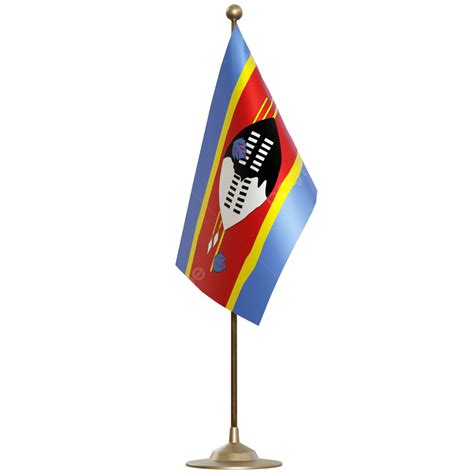 Bandera De Eswatini Con Asta PNG , Poste De La Bandera De Esuatini ...