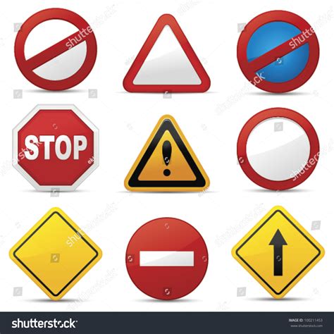 Road Signs Stock Vector Illustration 100211453 : Shutterstock