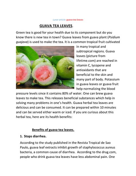 (PDF) GUAVA TEA LEAVES