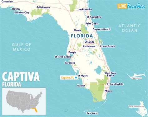 Map of Captiva, Florida - Live Beaches