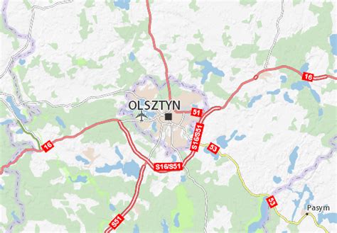 Mapa Olsztyn– plan Olsztyn – ViaMichelin