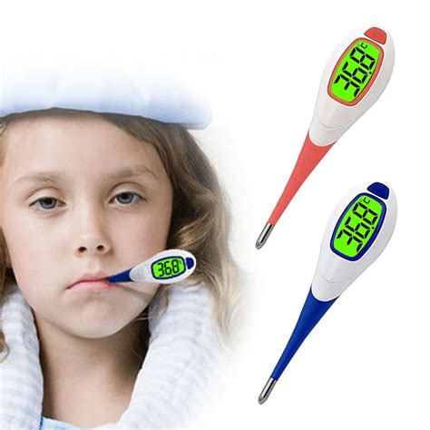 Baby Adult Fever Digital Thermometer Alert Function Body Soft Head Oral ...