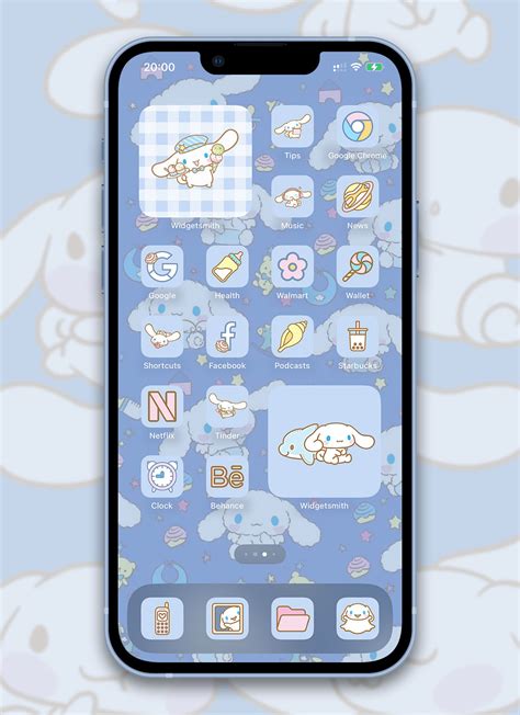 Cinnamoroll App Icons iOS - Light Blue Sanrio App Icons for iPhone