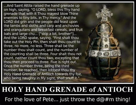 Monty Python And The Holy Grail Holy Hand Grenade Scene