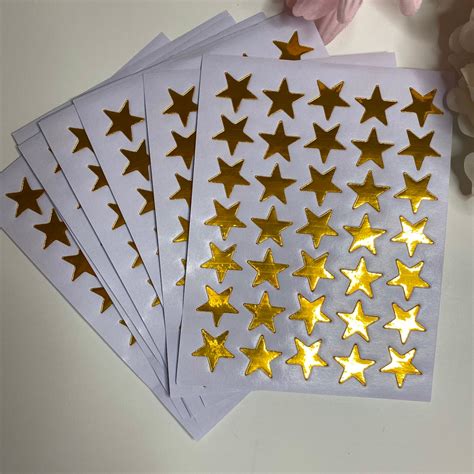 5 Sheets of Gold Star Stickers Stickers for Reward Charts - Etsy