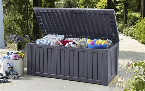 Keter Rockwood Storage Box - Anthracite - £179.95 | Garden4Less UK Shop