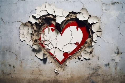 Free AI Image | Close up on broken heart graffiti