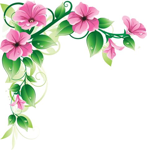 Pink flower border clip art free clipart images – Clipartix