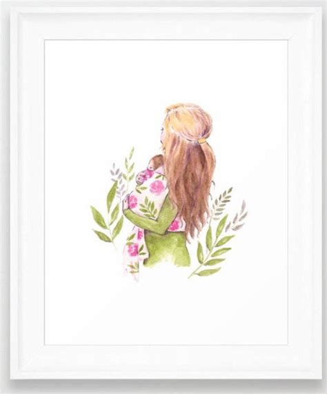 Motherhood Watercolor Mother and Child Print Mother and Baby Art ...