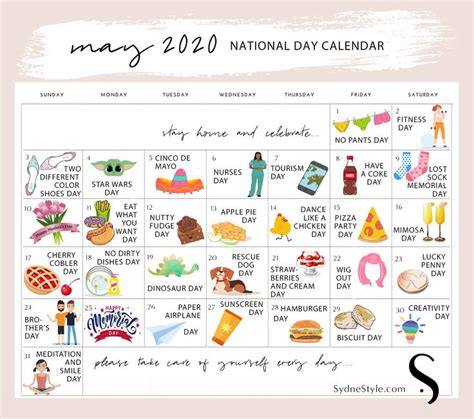 May National Days to Celebrate at Home - Sydne Style | National day ...