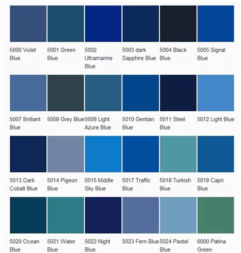 Fifty shades of blue | Asian paints colour shades, Blue shades colors ...