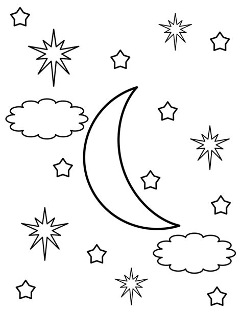 Paint the Night Sky Coloring Page for Kids - Lit'l Lessons