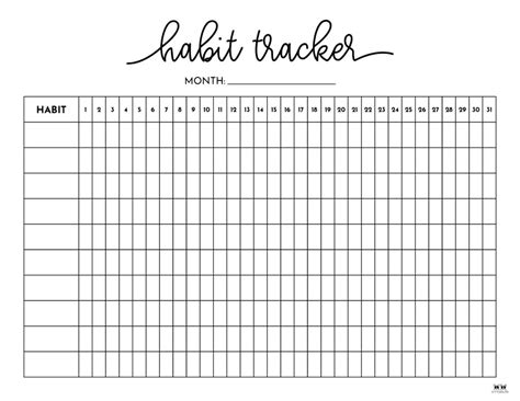 Habit Trackers - 15 FREE Printables | Printabulls