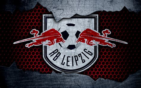 Download wallpapers RB Leipzig, 4k, logo, Bundesliga, metal texture ...