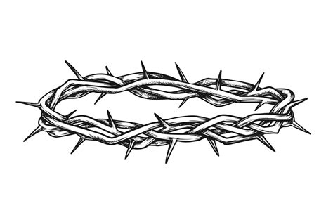 Crown Of Thorns Religious Symbol Monochrome Vector By Pikepicture ...