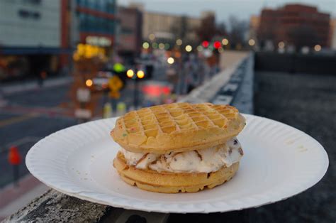 Waffle Cone Ice Cream on confetti waffles – Sandwich Portraits