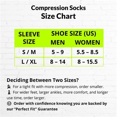 Pro Compression Socks Size Chart - Crucial Compression