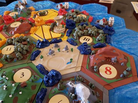 3D printed and hand-painted Catan tiles : 3Dprinting