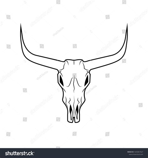 Bull Skull Horns Native Americans Sign Stock Vector (Royalty Free ...