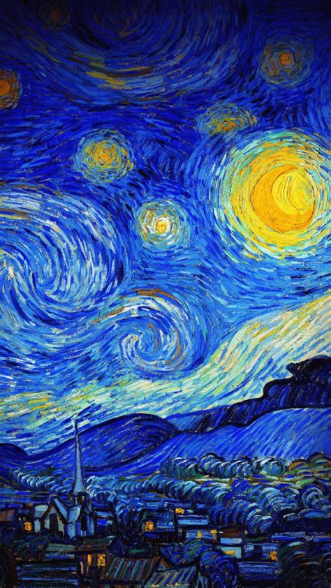 The Starry Night-wallpaper [3240x5760] | Arte van gogh, Quadros de van ...