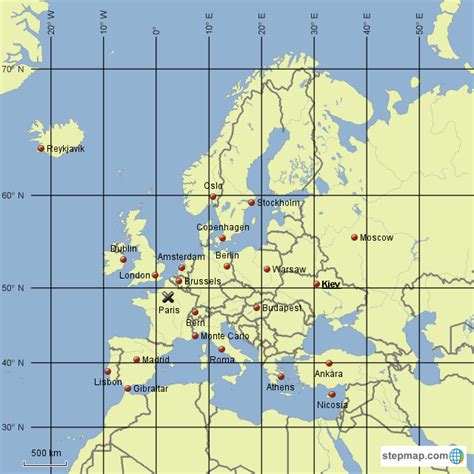 Latitude And Longitude Map Of Europe - United States Map