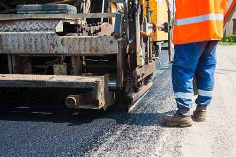 Workers on a Road Construction Stock Image - Image of work, asphalting ...