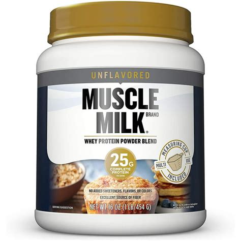 Muscle Milk Whey Protein Powder Blend, Unflavored, 25g Protein, 1lb ...