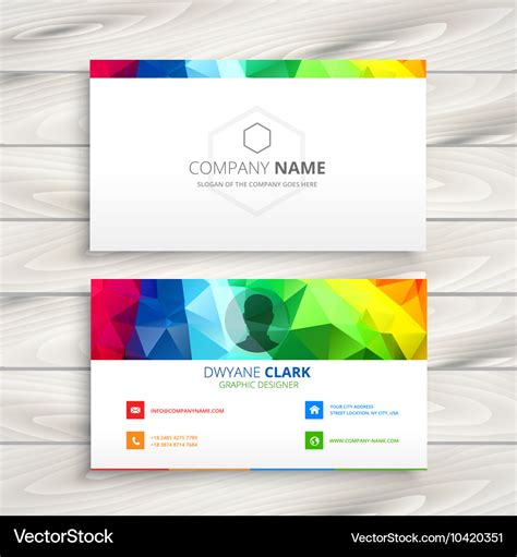 Colorful business card Royalty Free Vector Image