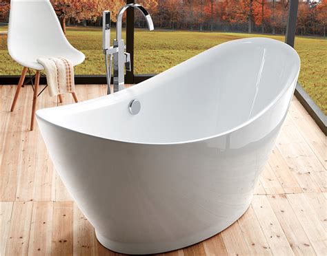 Contempoary Simple Small Freestanding Soaking Tub , Oval Garden Tub 3 ...