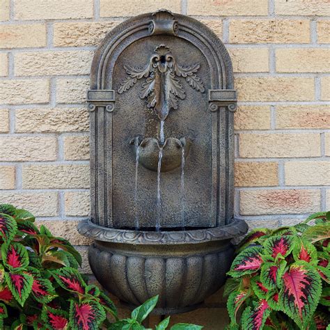 Sunnydaze Florence Outdoor Wall Water Fountain - Waterfall Wall Mounted ...