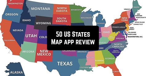 50 US States Map, Capitals & Flags - American Quiz App Review ...