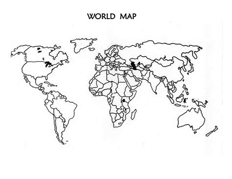 Free Printable Blank Outline Map of World [PNG & PDF]