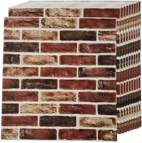 Buy 3D Brick Wall Panels Peel and Stick Wallpaper Brown White Color ...