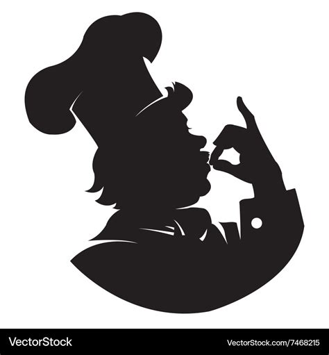 Silhouette chef Royalty Free Vector Image - VectorStock