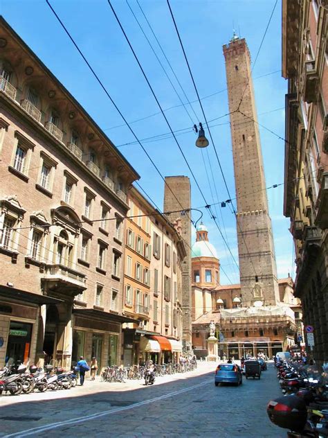 Panoramic views of Bologna from the tallest leaning tower in Italy