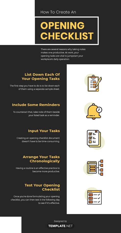 FREE Opening Checklist Templates & Examples - Edit Online & Download ...