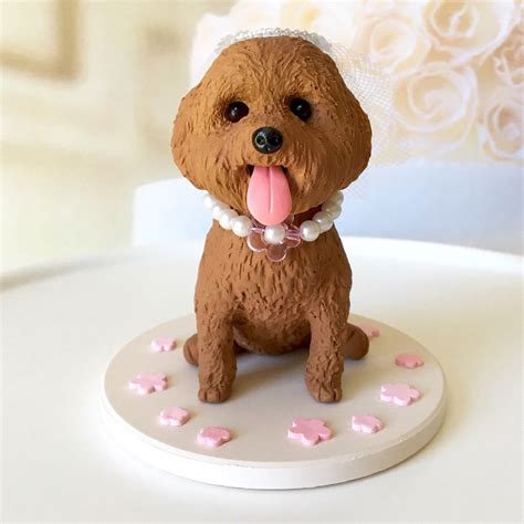 Custom Red Toy Poodle Cake Topper, Dog Wedding Cake Topper, Cute Cake ...