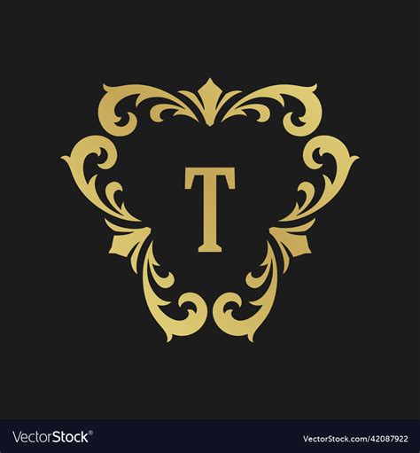 Luxury monogram logo template object Royalty Free Vector