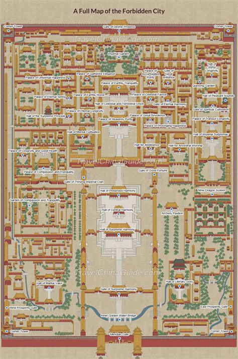 Forbidden City Maps, Location, PDF Tourist Map of Palace Museum