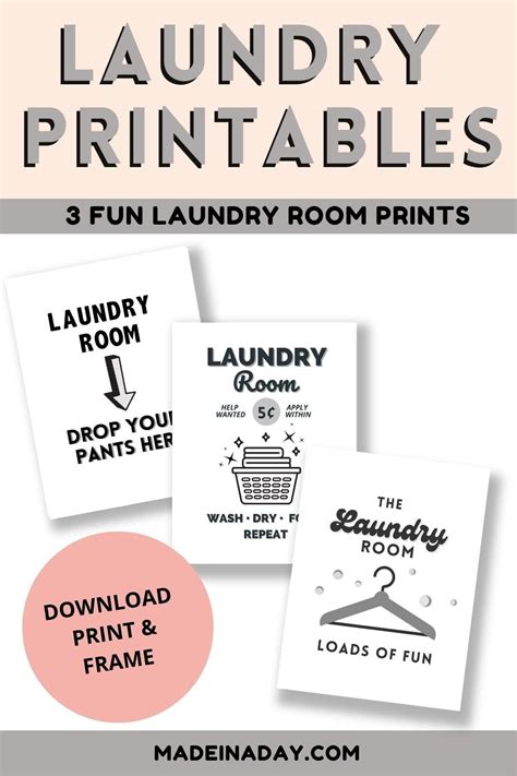 Free Printable Laundry Room Signs | Made In A Day