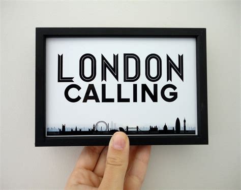 London Calling Art Print Black and White by SacredandProfane