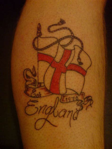 England flag coloured tattoo - Tattooimages.biz