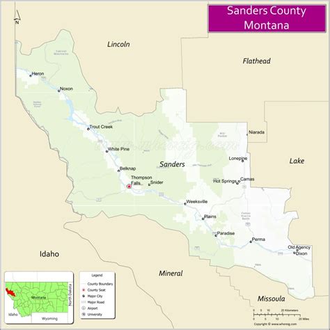 Map of Sanders County, Montana - Where is Located, Cities, Population ...