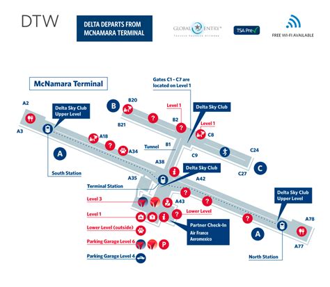 Detroit Airport Map Delta Gates